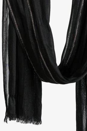 Black Glitter Stripe Scarf