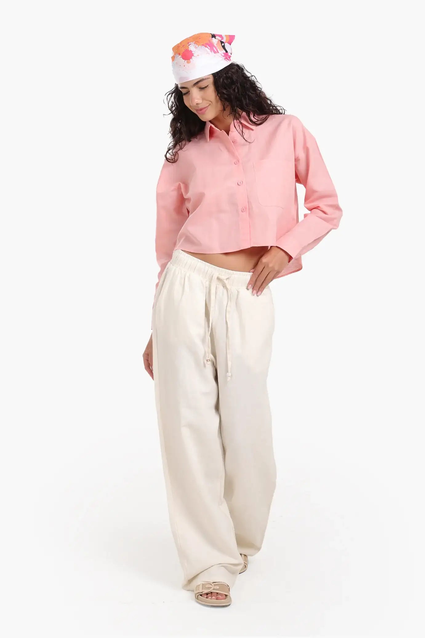 Long Sleeves Cropped Shirt