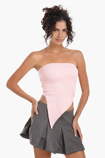 Asymmetrical Strapless Top