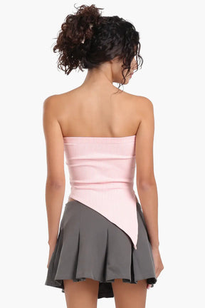 Asymmetrical Strapless Top