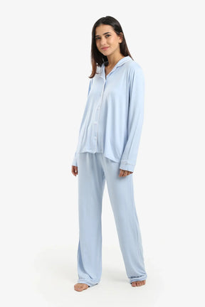 بيجامة فيسكوز بشريط بلون مختلف