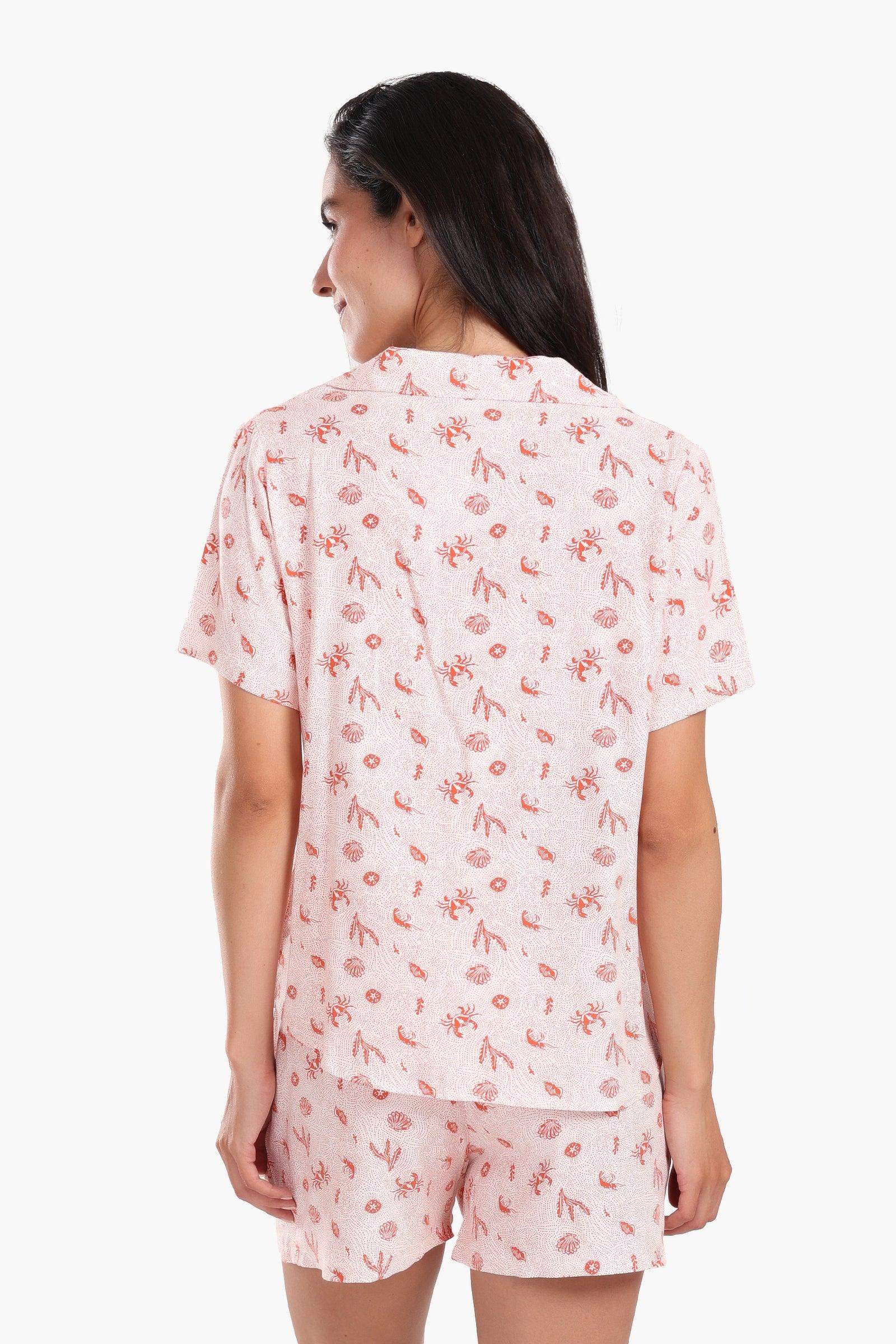 Crab & Shells Viscose Pyjama Set