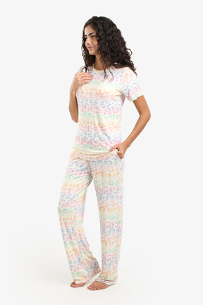 Colored Leopard Pyjama Set