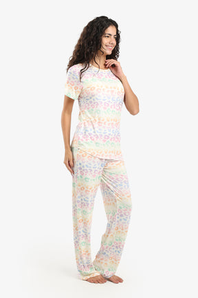 Colored Leopard Pyjama Set
