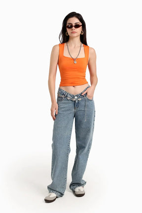 Square Neck Sleeveless Top