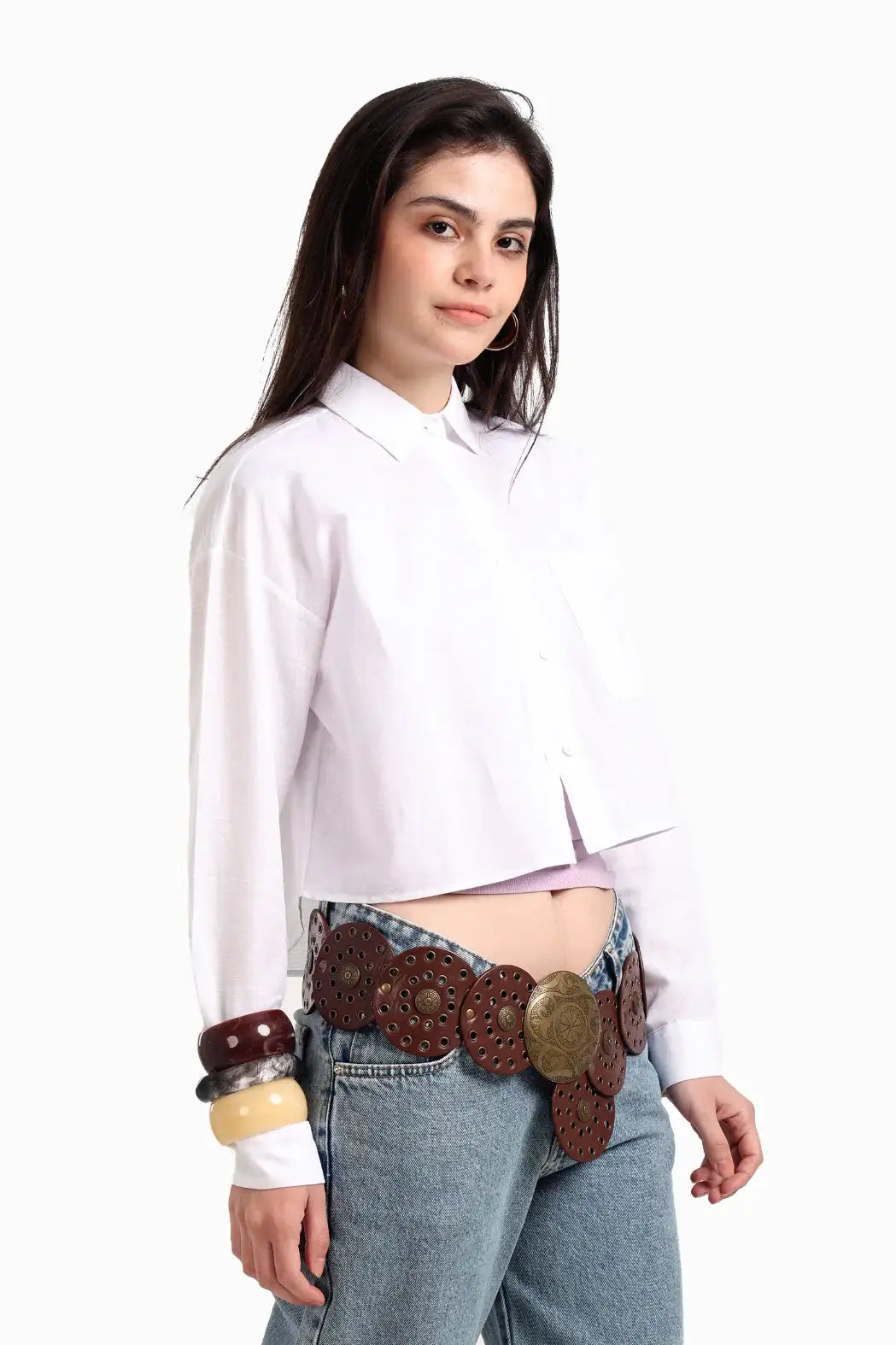 Long Sleeves Cropped Shirt