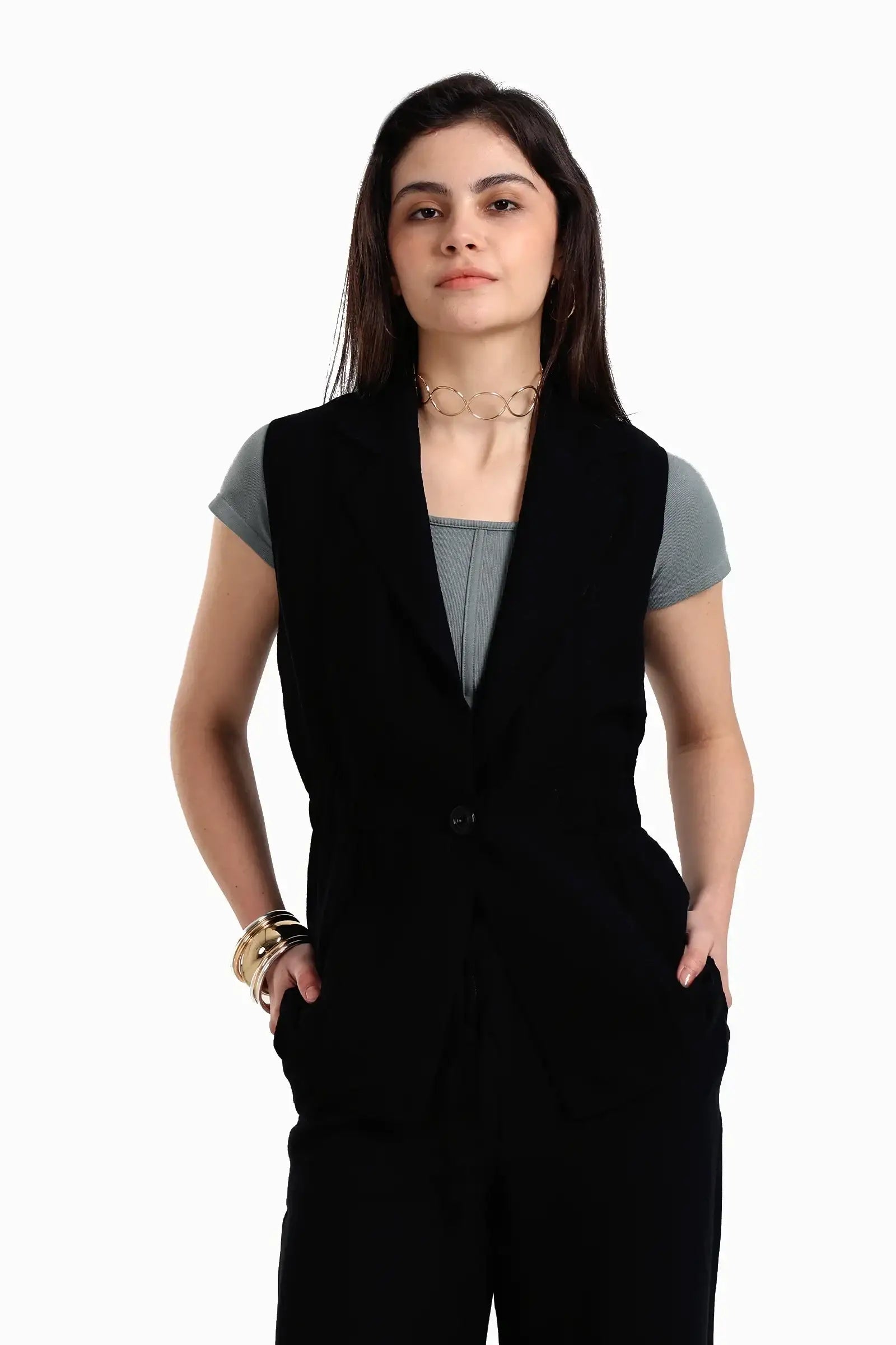 One-Button Closure Vest