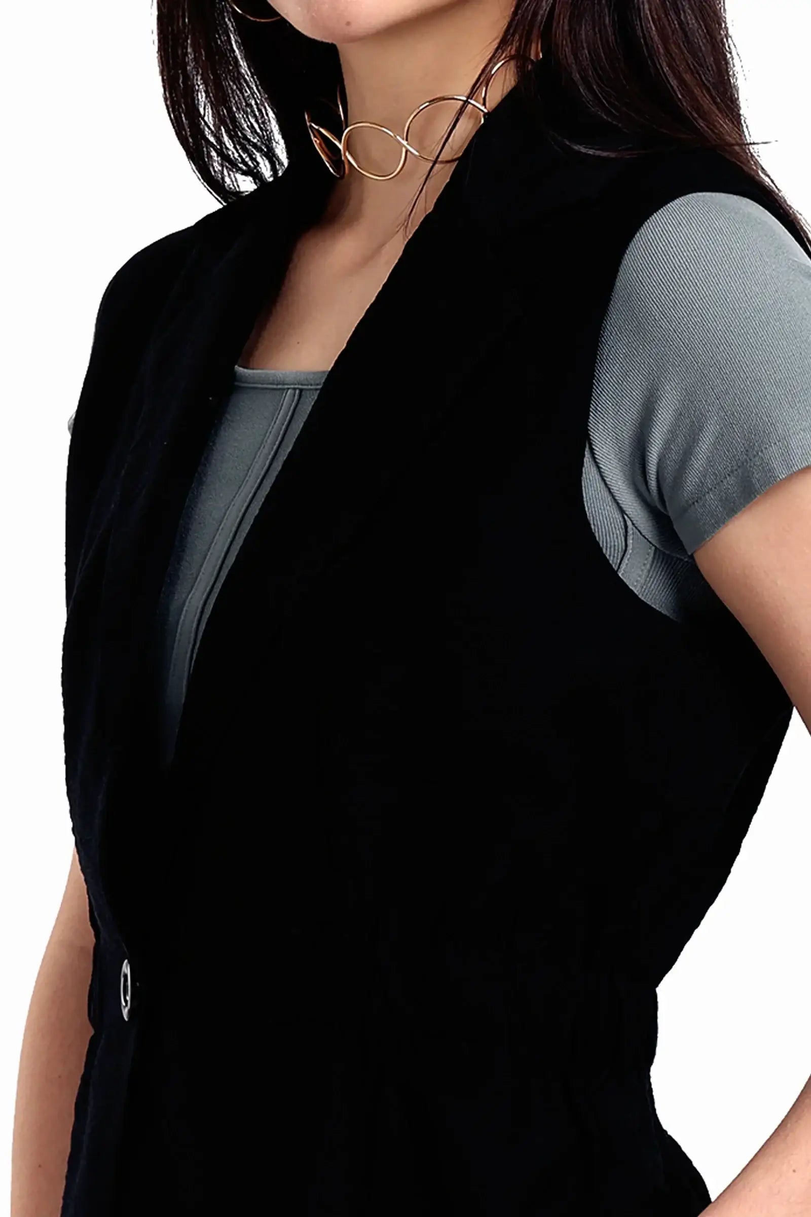 One-Button Closure Vest