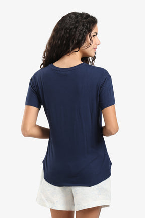 Navy Pyjama Top