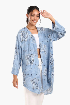 Breezy Printed Cotton Kimono