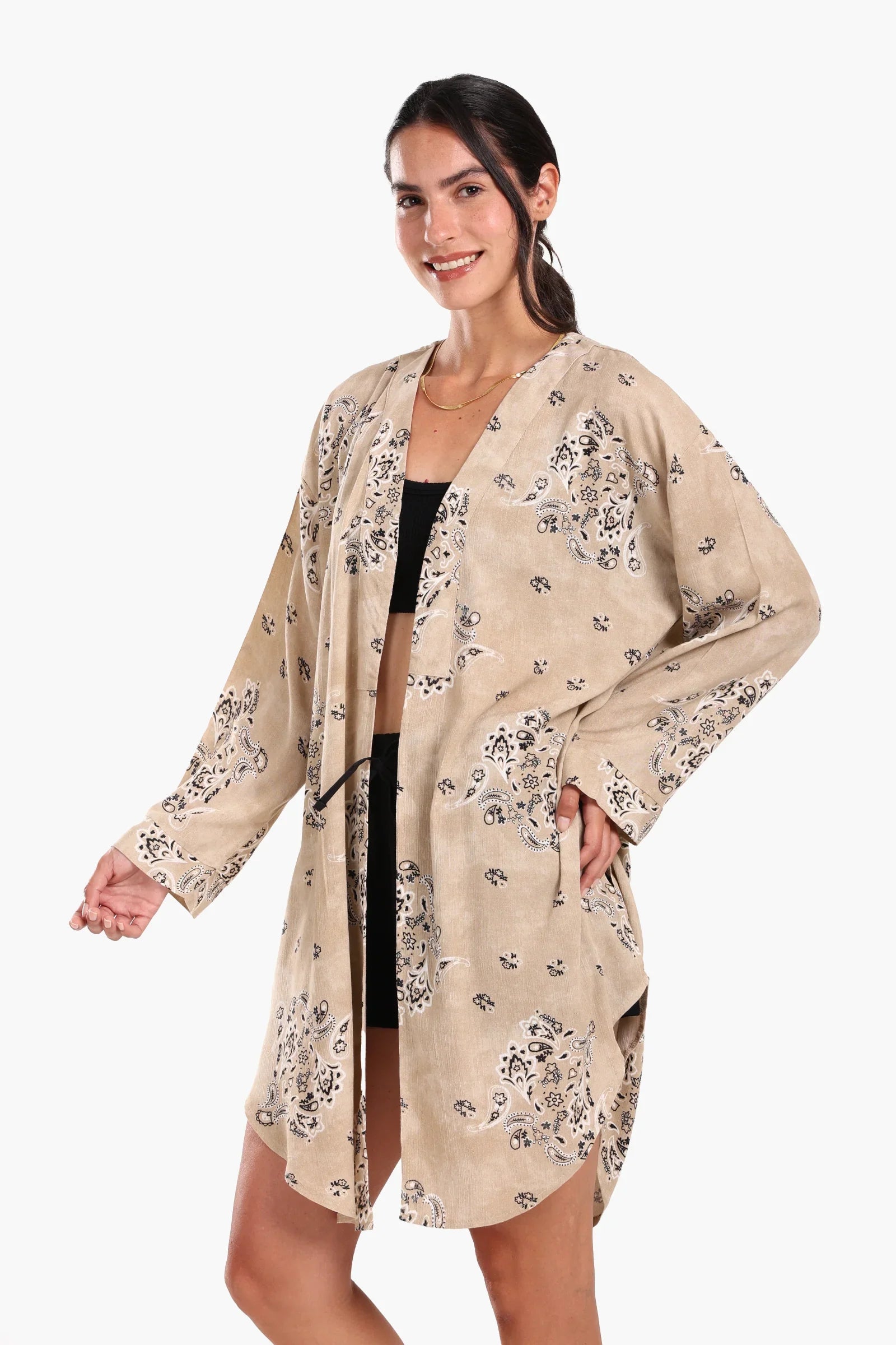 Breezy Printed Cotton Kimono