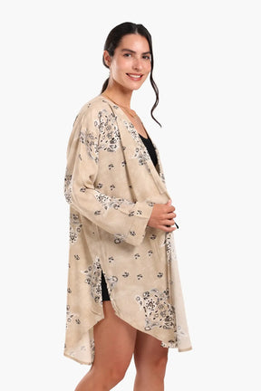 Breezy Printed Cotton Kimono