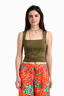 Square Neck Sleeveless Top