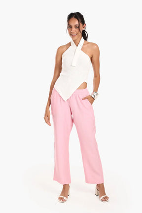 Asymmetrical Knitted Halter Top