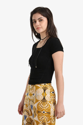 توب نص كم سادة مضلع