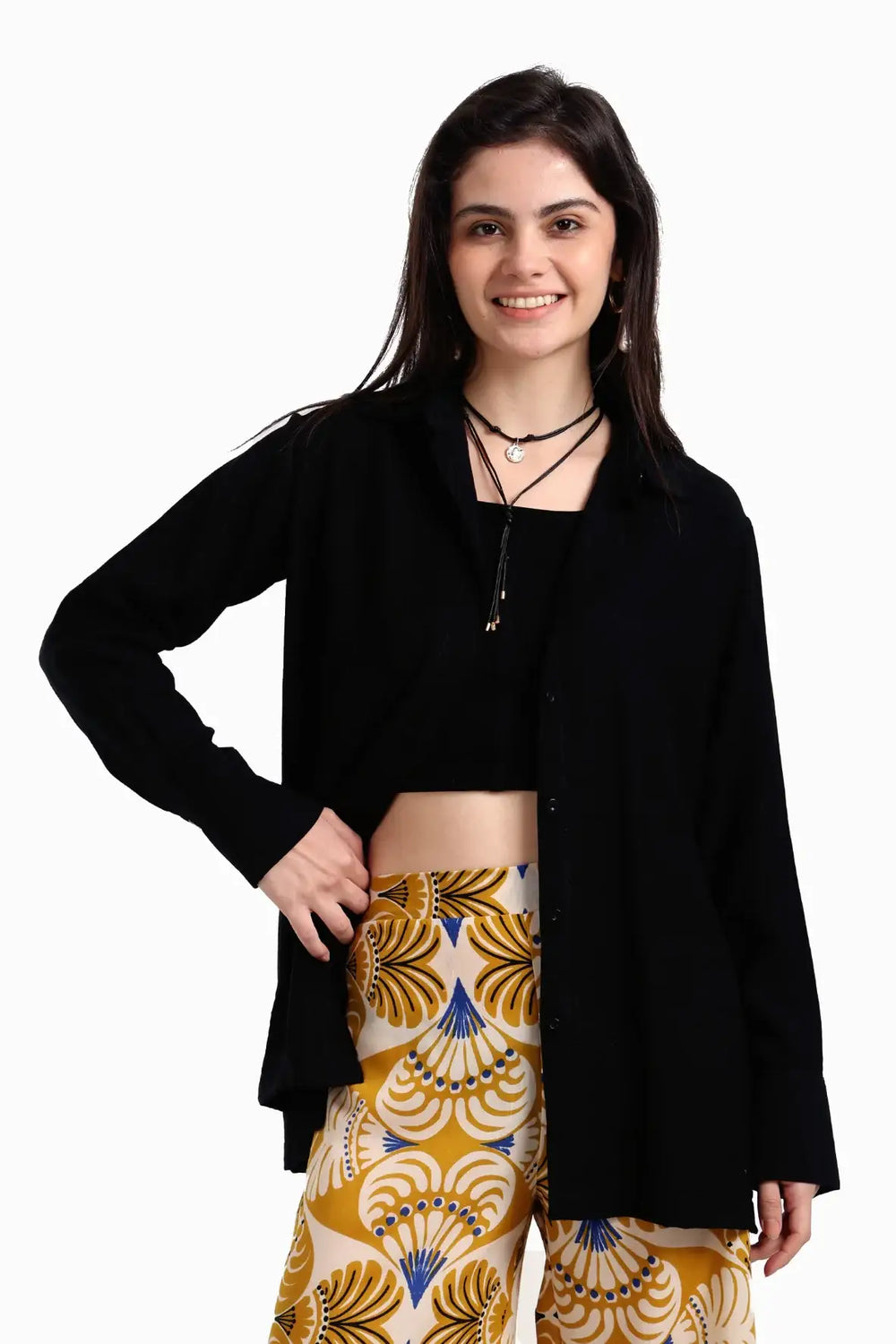 Voile Button Closure Shirt