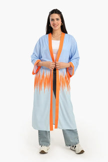 كيمونو ميدي مقسم بألوان