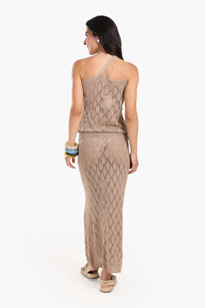 طقم تريكو بدون أكمام للشاطئ