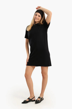 Cotton Collared Short Dress