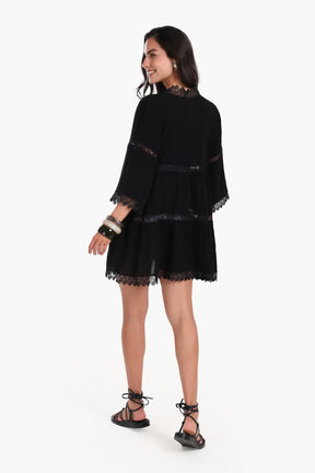 Black Beach Dress with Lace