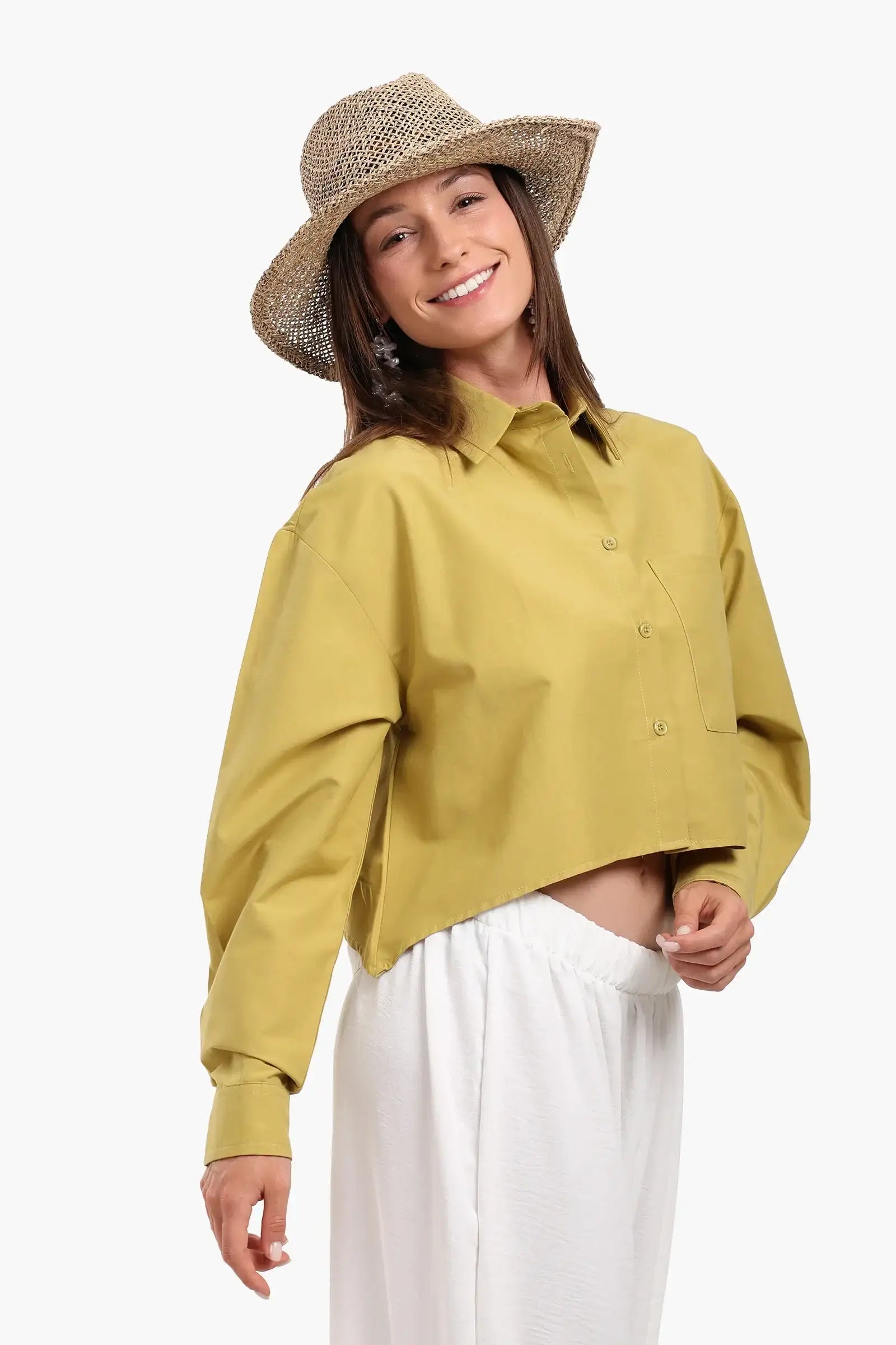 Asymmetrical Cropped Shirt