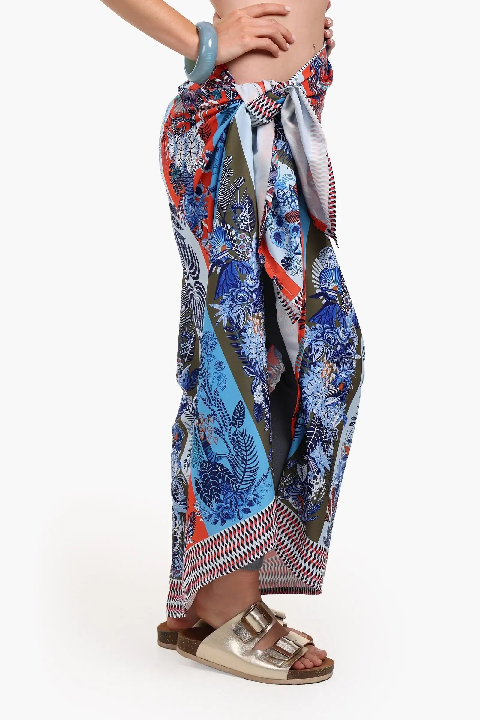 Tropical Print Beach Sarong Wrap