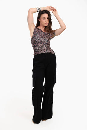 توب بكتف واحد وطبعة النمر