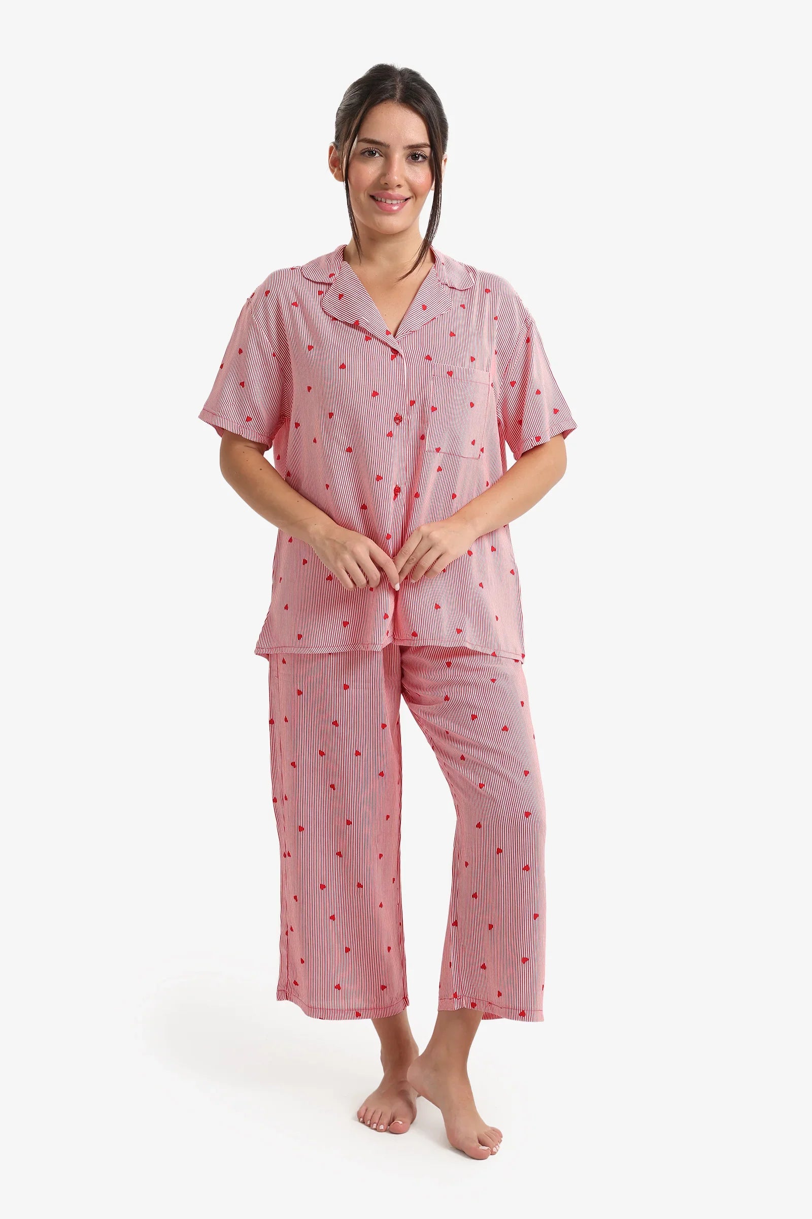 Striped Midi Pyjama Set