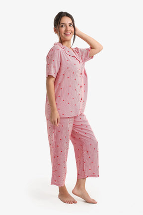 Striped Midi Pyjama Set