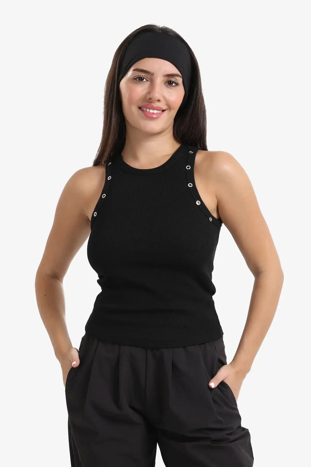 Metal Button Detail Top