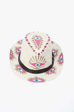 Eye Straw Beach Hat