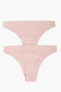 Seamless Ribbed Bikini Panties - 2 Pcs