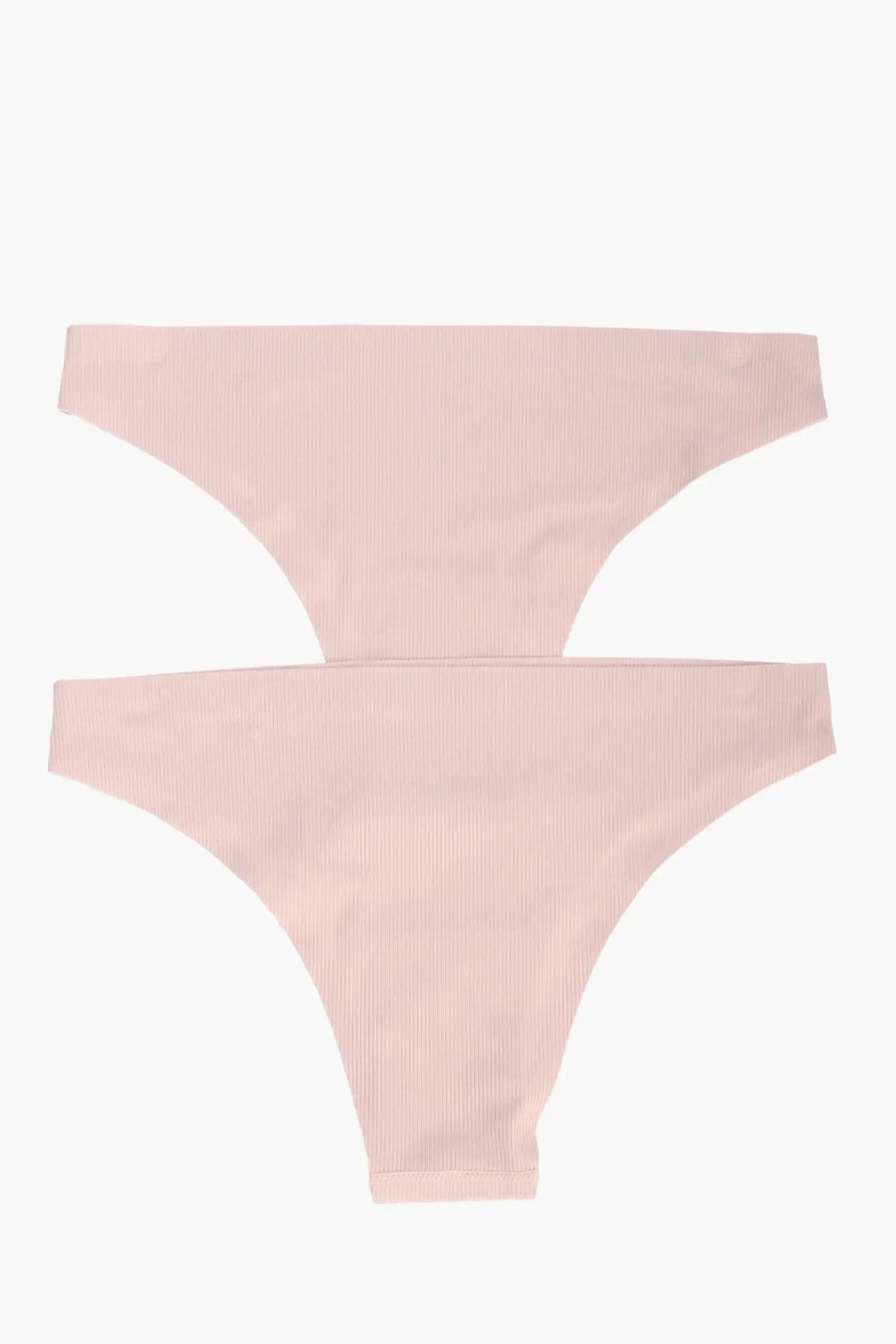 Seamless Ribbed Bikini Panties - 2 Pcs