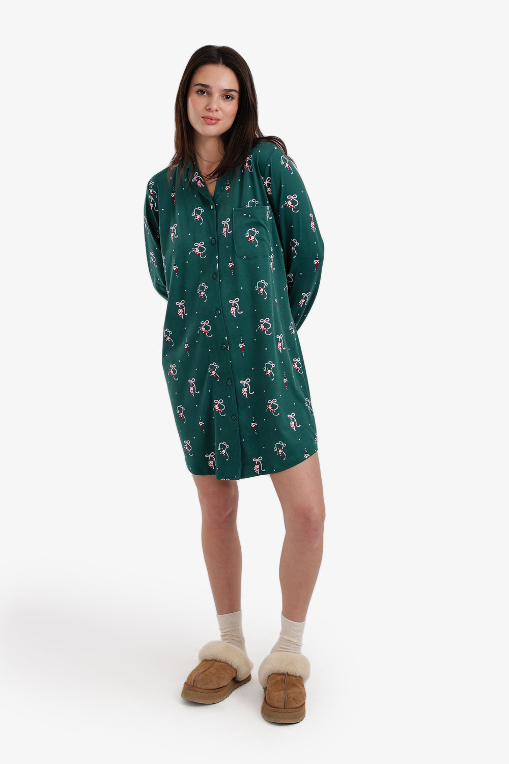 Christmas Button-Down Nightgown