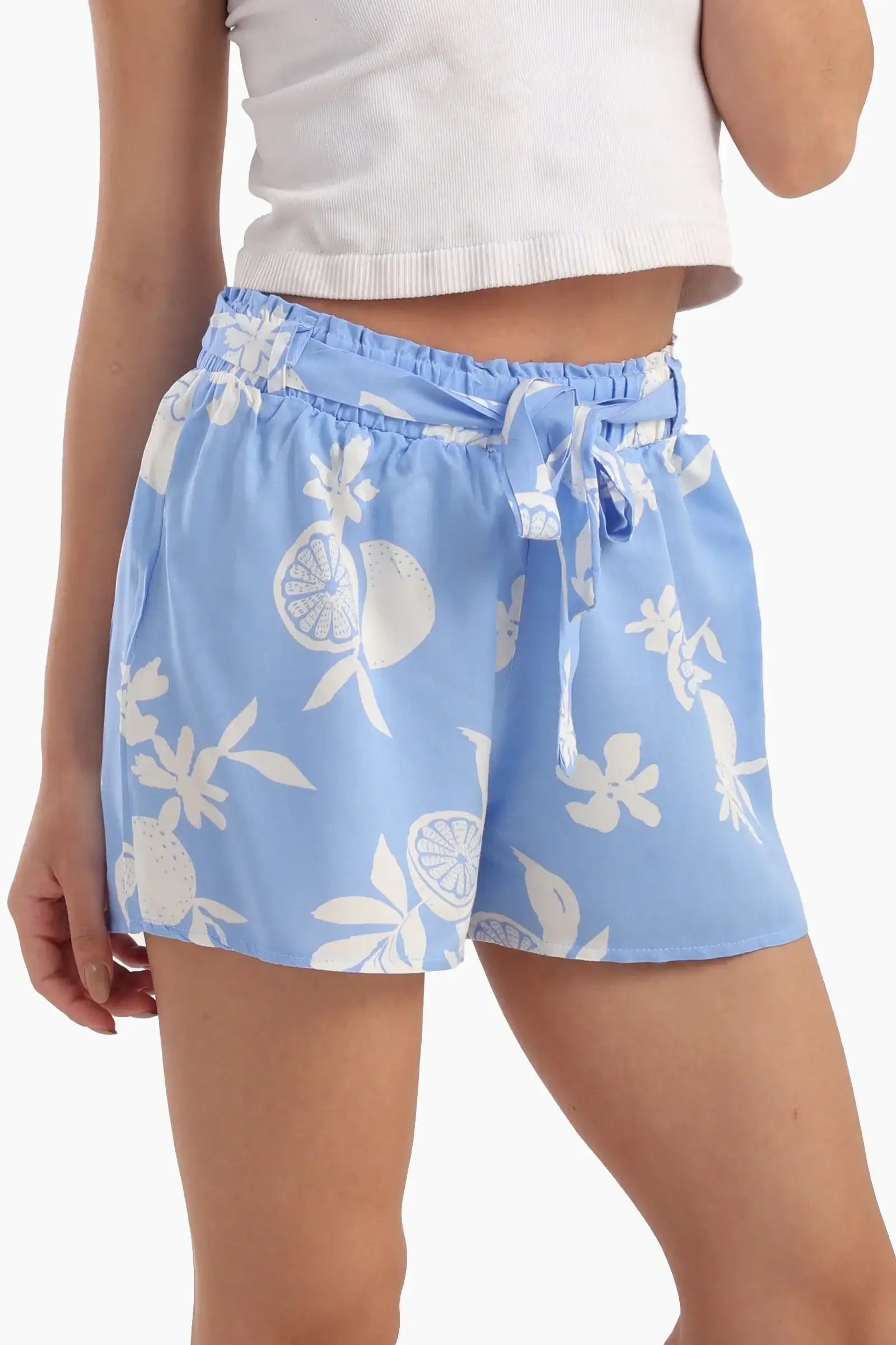 شورت بيجامة فيسكوز أزرق