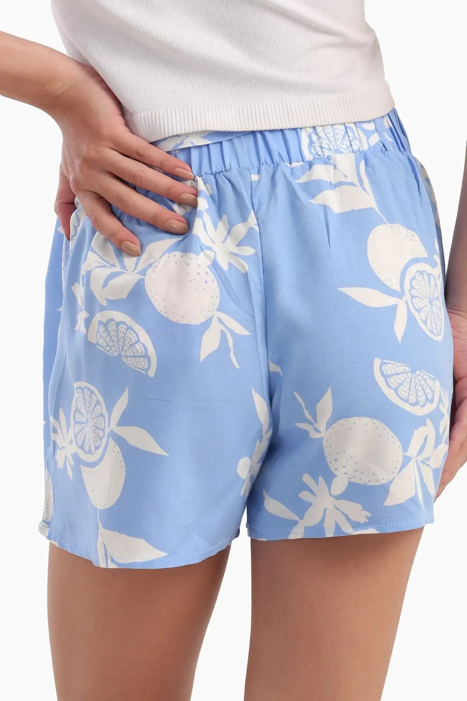 شورت بيجامة فيسكوز أزرق