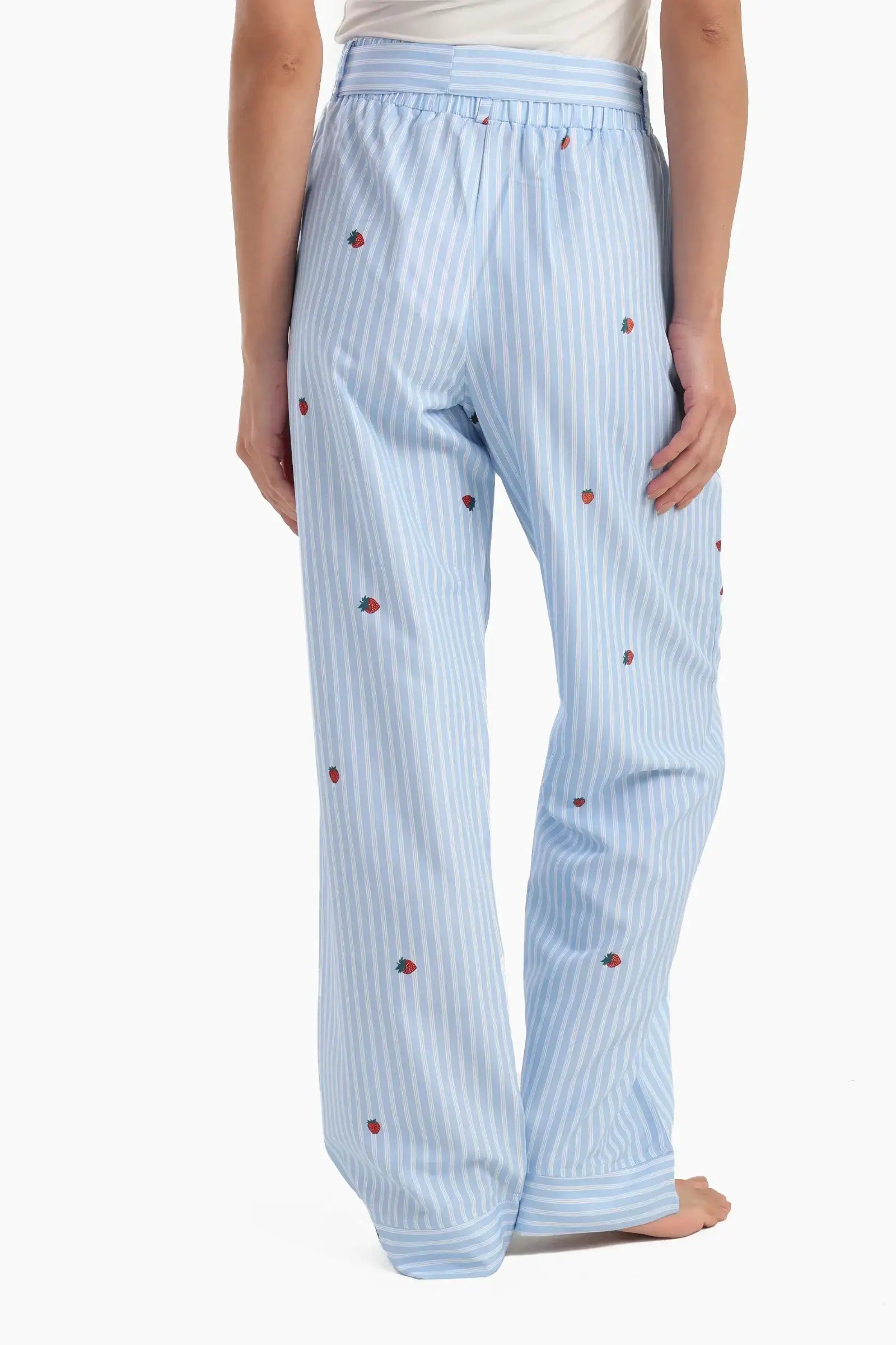 Striped Strawberry Printed Pyjama Pants