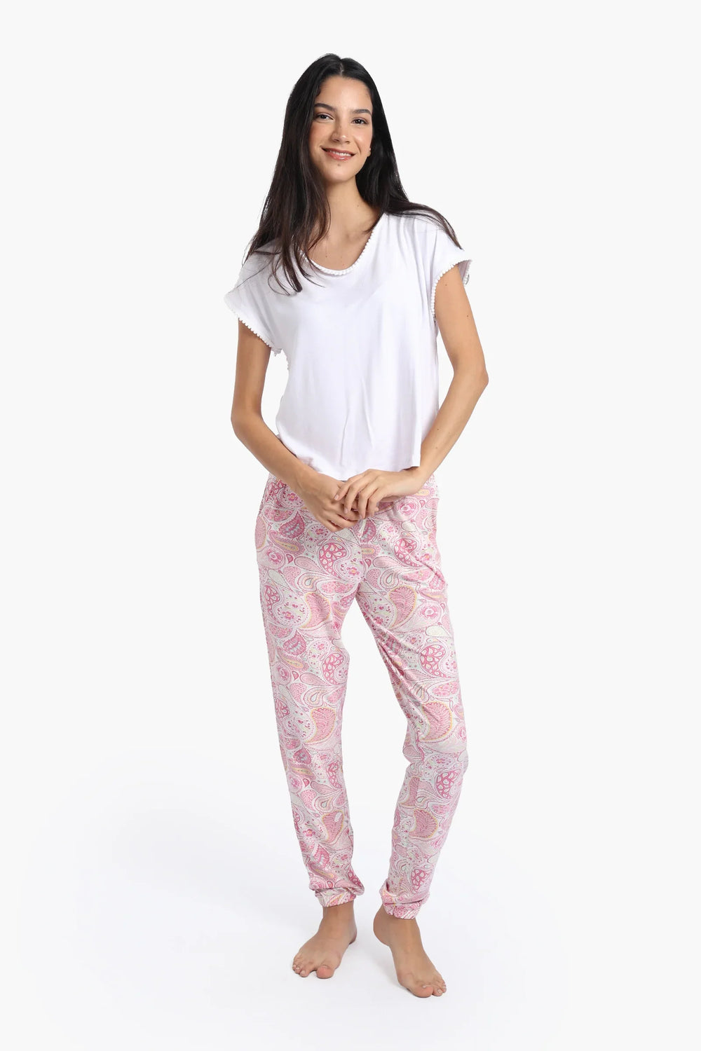 Pyjama Set with Printed Pants