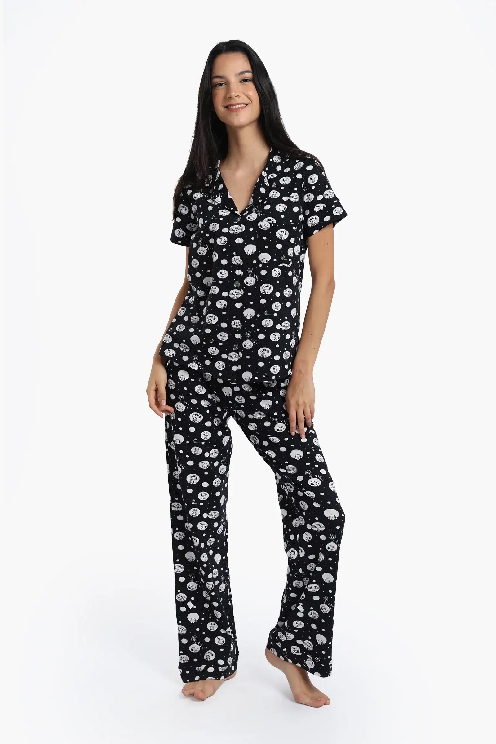 Pyjama Set with Snoopy Print