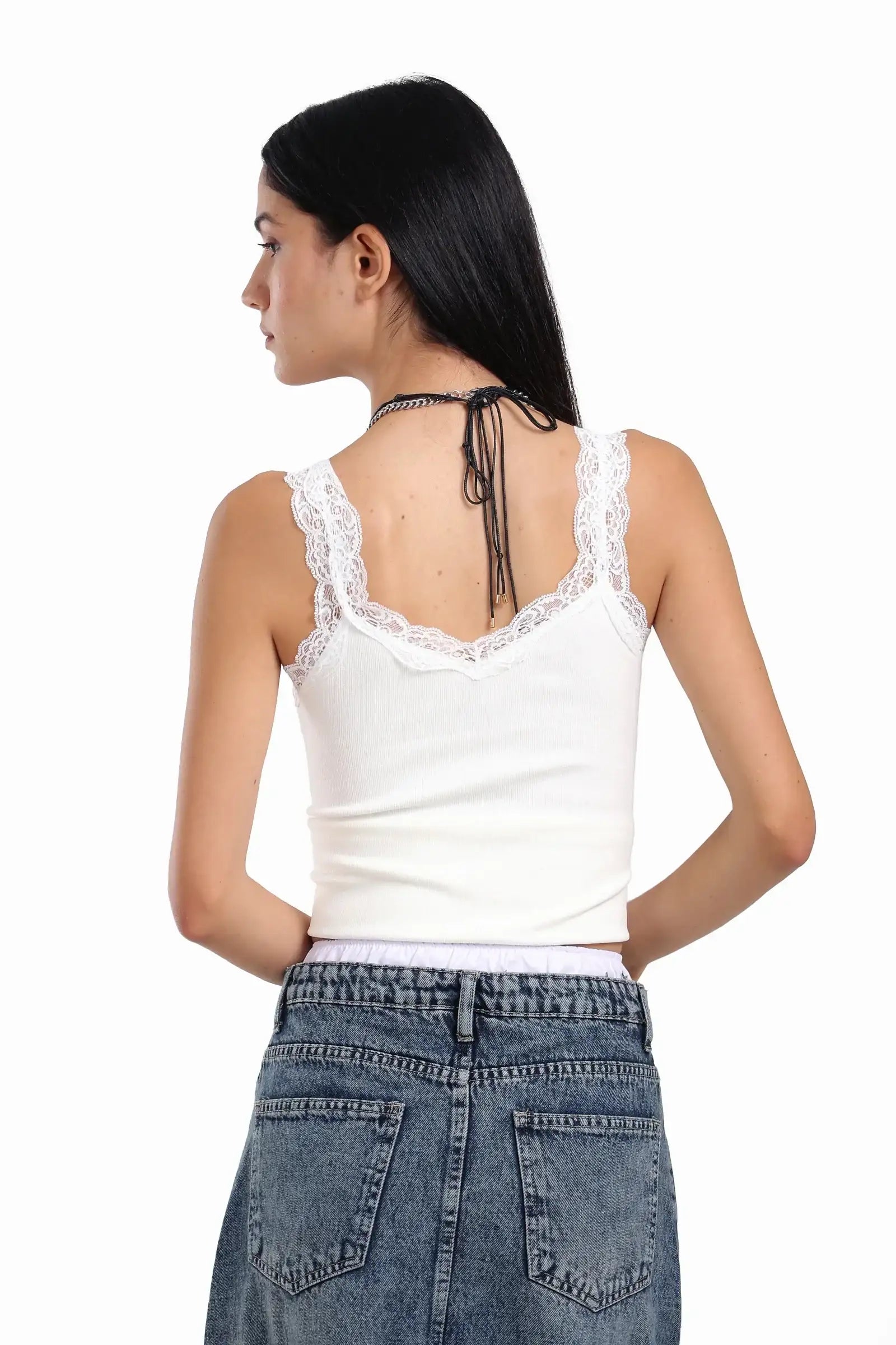 Lace-Detailed Tank Top