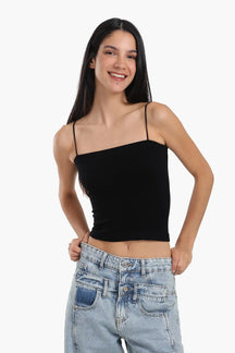 Ribbed Square Neck Top