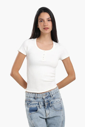 Snap Front Button Top