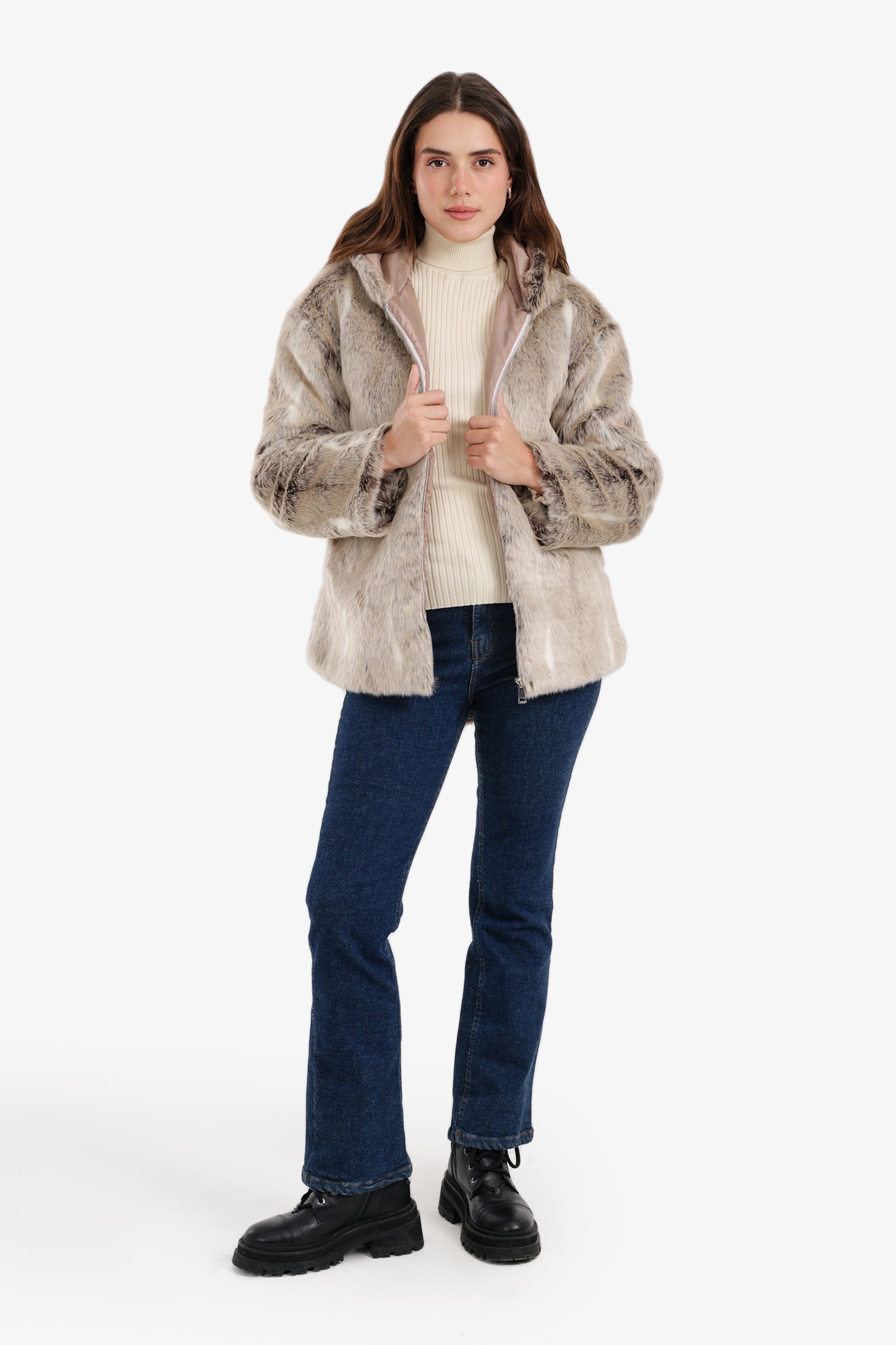 Hooded Fur Jacket
