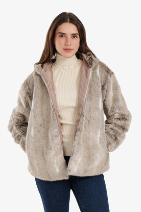 Hooded Fur Jacket