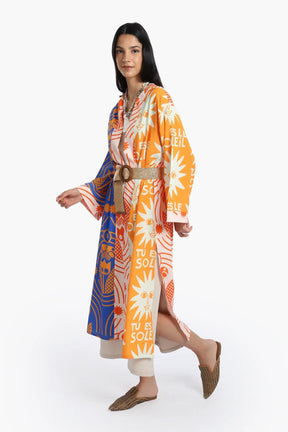 Sun-Printed Midi Kimono