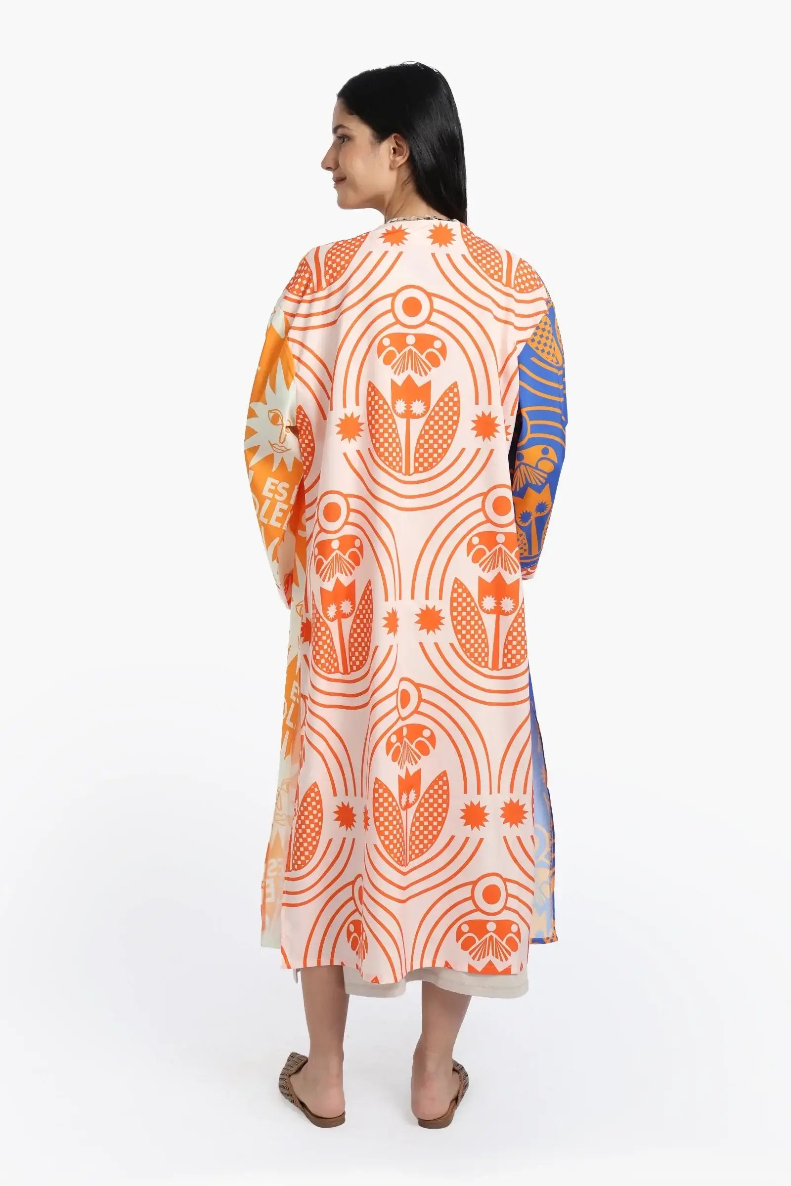 Sun-Printed Midi Kimono