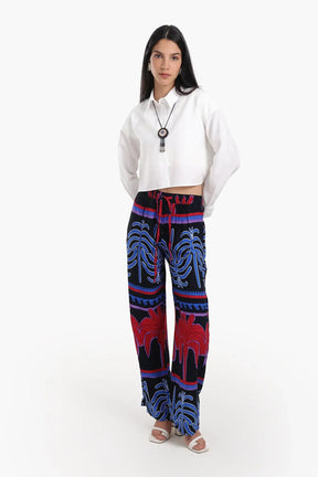 Colored Palm Print Pants