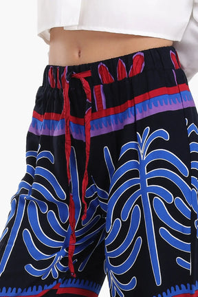 Colored Palm Print Pants