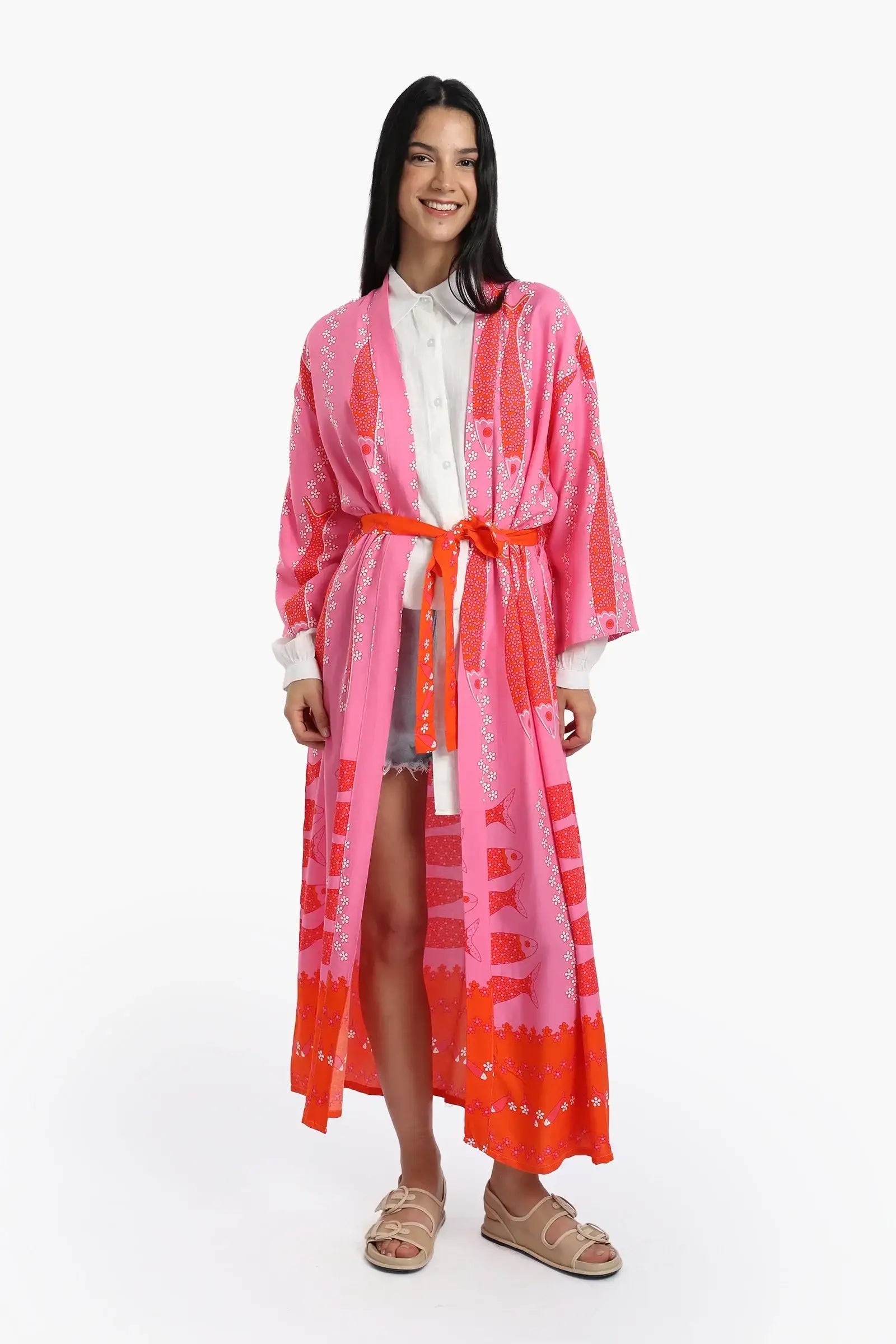 كيمونو بنقشة السمك