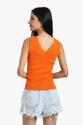 Seamless Zigzag V-Neck Top
